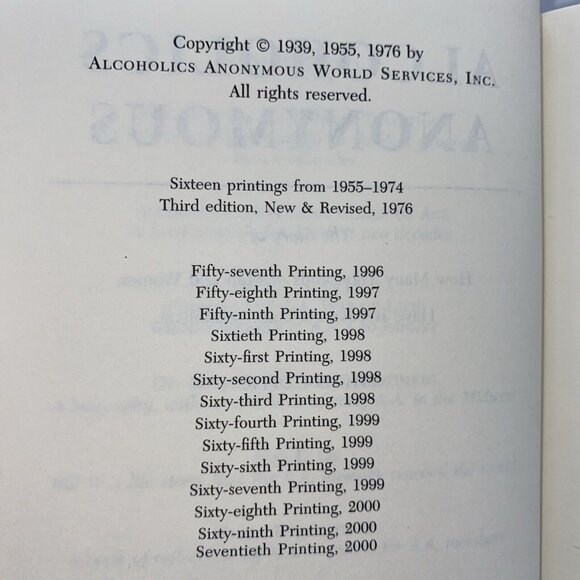 Alcoholics Anonymous 3rd Edition Hardcover Book Dust Jacket AA - Picture 6 of 16